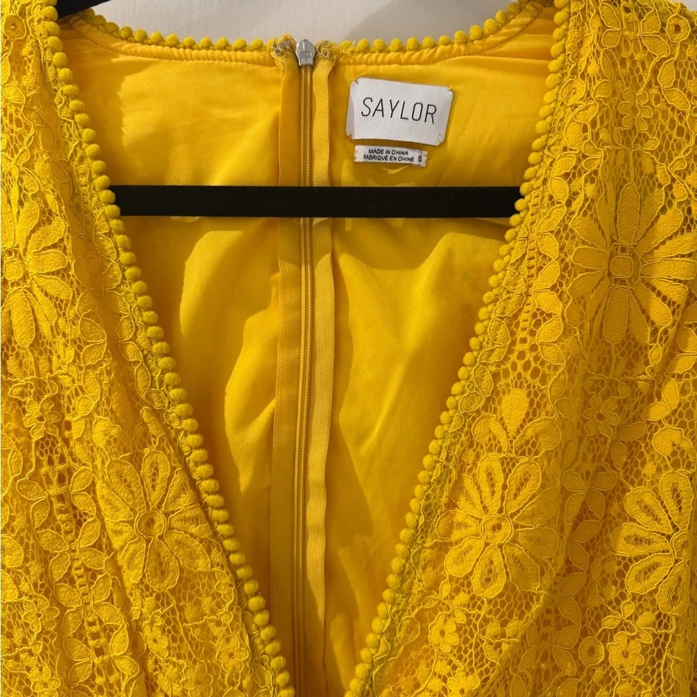 Saylor Yellow Ruffled Mini Dress Size Small - Picture 5 of 7